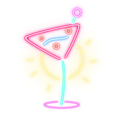 Retro bar glowing neon sign style 90s