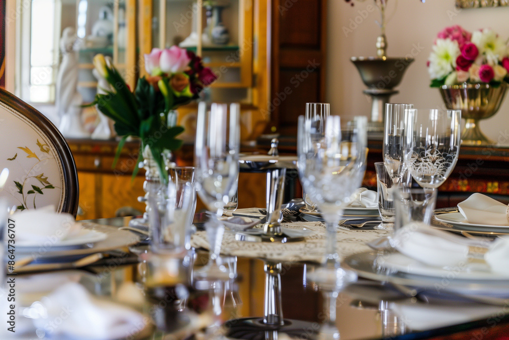 Poster table set for a wedding reception