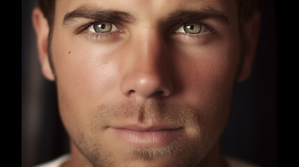 Obraz premium Male Face and Eyes Closeup