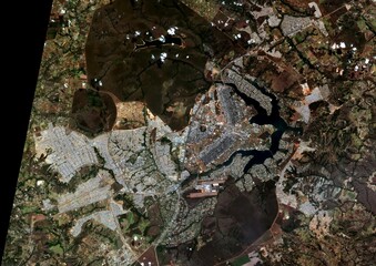 High resolution satellite image of Brasilia in Brazil - contains modified CBERS4A Data (2024)