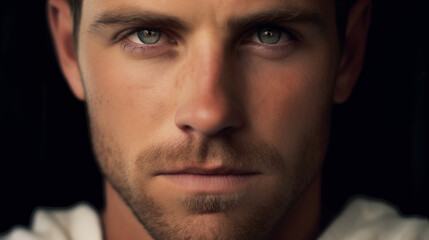 Obraz premium Male Face and Eyes Closeup