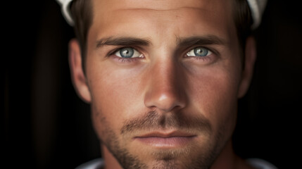 Fototapeta premium Male Face and Eyes Closeup