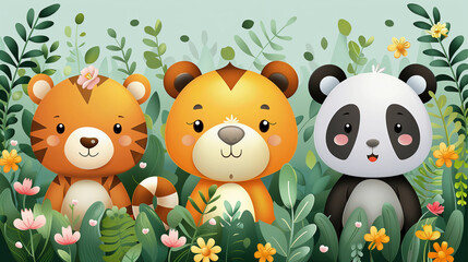 Fototapeta premium animals in the forest