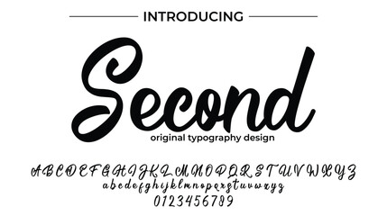 Second Font Stylish brush painted an uppercase vector letters, alphabet, typeface
