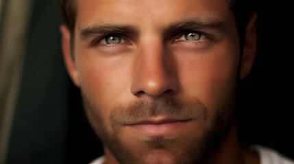 Obraz premium Male Face and Eyes Closeup