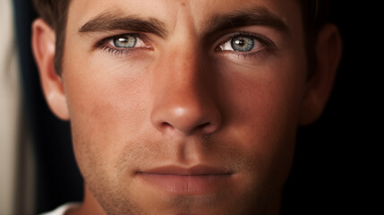 Obraz premium Male Face and Eyes Closeup