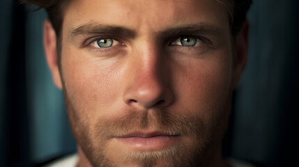 Obraz premium Male Face and Eyes Closeup