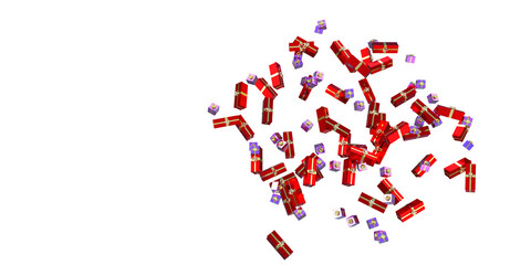 Realistic Colour gift box with golden ribbon bow 3d illustration.for birthday ,christmas
