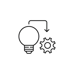 Implementation icon design with white background stock illustration