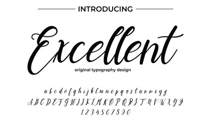Excellent Font Stylish brush painted an uppercase vector letters, alphabet, typeface