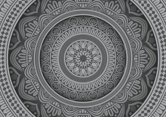 Geometry grey mandala decoration beautiful background