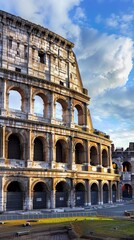 The Colosseum illuminated at night: an iconic Italian landmark in Rome. Concept Italy landmarks, night photography, Colosseum, Rome, lighting, travel, exclusive, relaxation, retirement life, generated