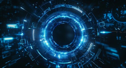 A blue circle with a lot of dots on it by AI generated image