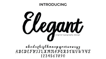 Elegant Font Stylish brush painted an uppercase vector letters, alphabet, typeface