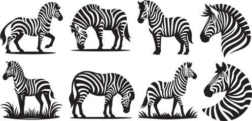 Zebra Silhouette Icon Vector illustration
