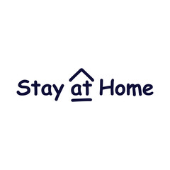 vector design for the words stay at home
