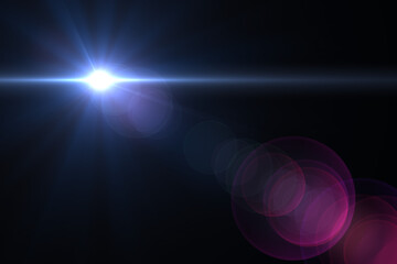 Natural, Sun flare on the black background