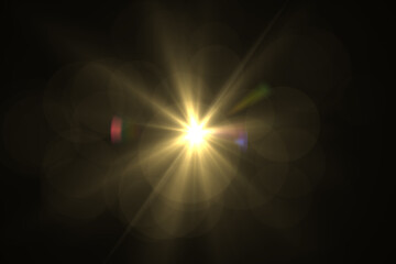 Natural, Sun flare on the black background