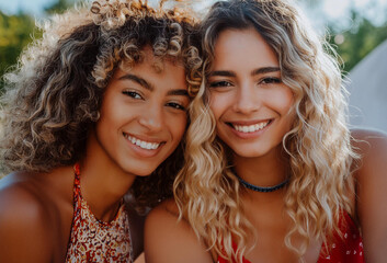 Fototapeta premium Happy LGBTQ young woman on summer holidays