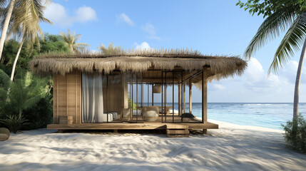 Fototapeta premium Minimal Beach Cabana Ocean View