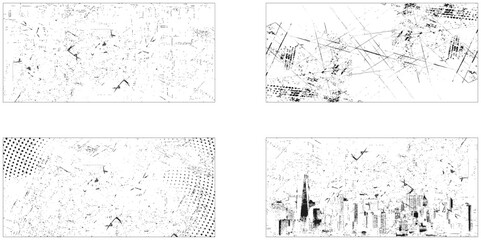 Collection of grunge texture image. vector paint grunge texture set