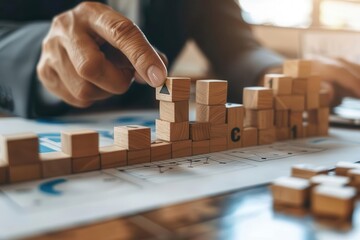 Consultant presenting merger and acquisition strategies with interactive diagrams, corporate growth