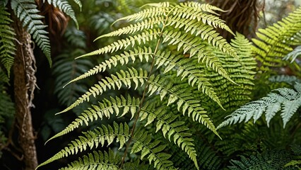 Lush Green Fern Fronds.