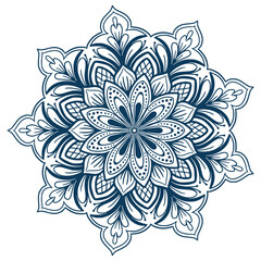 Decorative floral mandala on white background