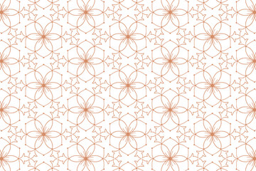 Beautiful floral hand drawn botanical pattern on white background