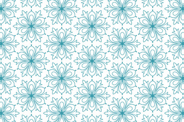 Beautiful floral hand drawn botanical pattern on white background