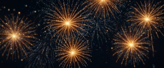 Fototapeta premium Beautiful creative holiday background Fireworks and sparkles.