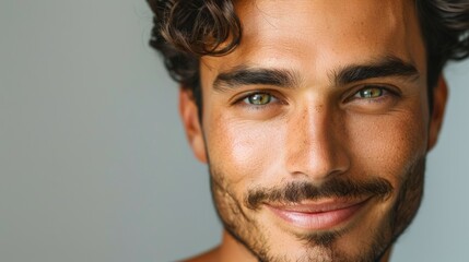 Obraz premium Handsome Man's Face with a Charming Smile 