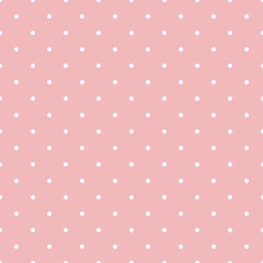 white polka dot on pink background seamless pattern. © Walaiporn Sangkeaw