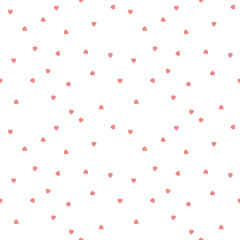 Small pink heart seamless pattern.