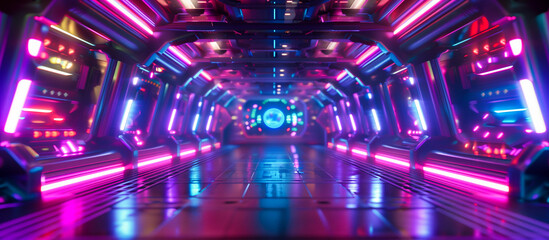 futuristic stage room background