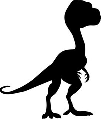 Single dinosaur silhouette isolated on white background. Dinosaur icon vector illustration design.
