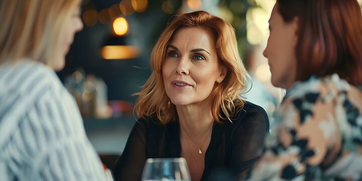 Female entrepreneurs in a support group discussing business strategies and experiences. Concept Female Entrepreneurs, Support Group, Business Strategies, Experiences, Empowerment