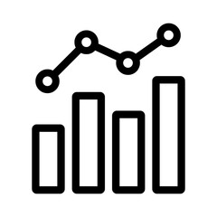 Chart icon in black and outline style