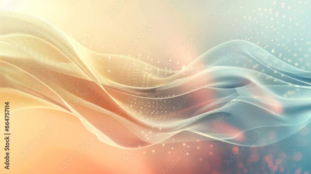 Poster a colorful wave with a blue and orange background