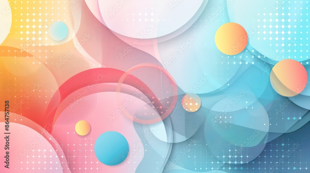 Poster A colorful abstract painting with circles of different sizes and colors