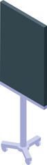 Fototapeta premium Modern blank interactive whiteboard is standing on a special mobile stand on wheels