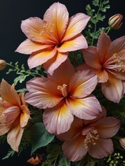 Fototapeta premium Delicate Pink and Orange Flowers.