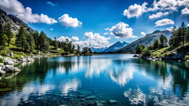 Lake in mountains, nuture background