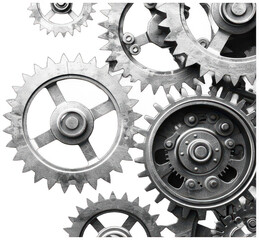 bunch of gears on a black background, transparent background png