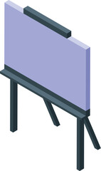 Blank projection screen on tripod for business presentations and education