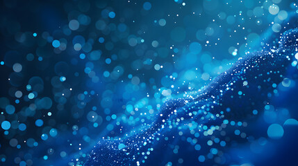 Blue technology abstract background with floating 3D particles texture .