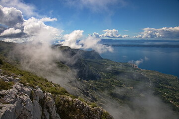 View from the Biokovo mountain in Croatia