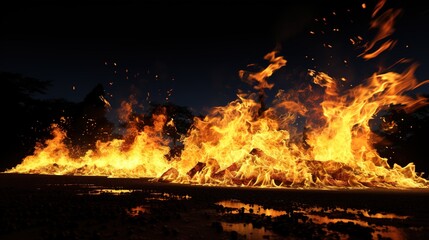 fire in the fireplace