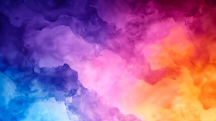 Fototapeta premium Watercolor illustration of a nebula explosion with vibrant purples and radiant amber, bright simple watercolour background 