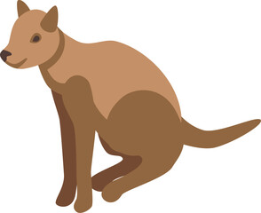 Isometric illustration of an australian numbat sitting and looking to the left